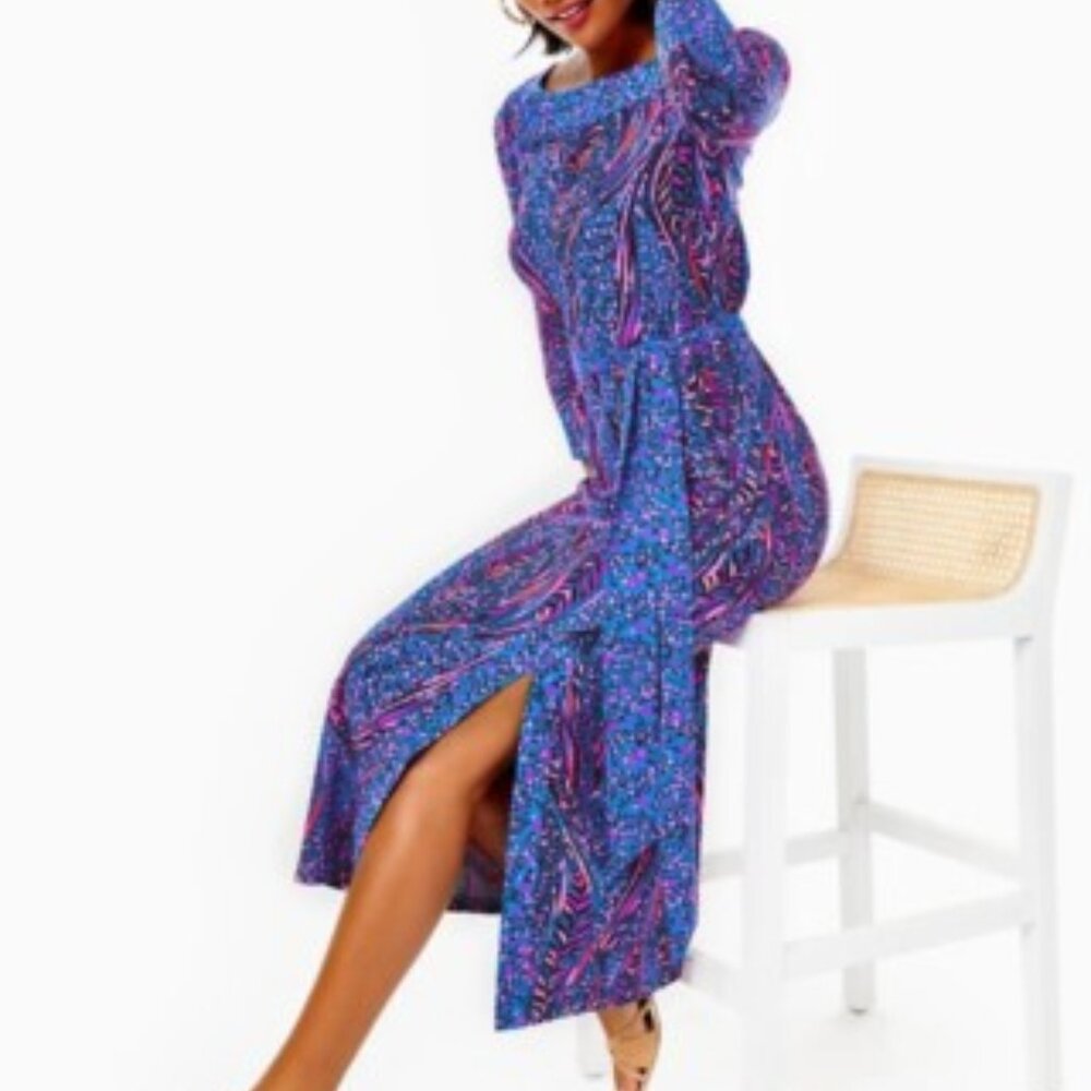Lily Pulitzer UPF 50 Carabella Chillylilly Midi Dress, NWT, Size M